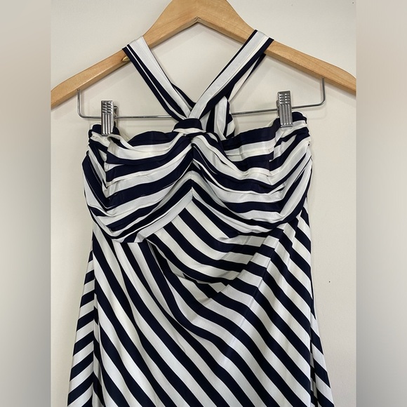 Banana Republic 100% Silk Striped Halter MIDI Dress NWT - Picture 3 of 9